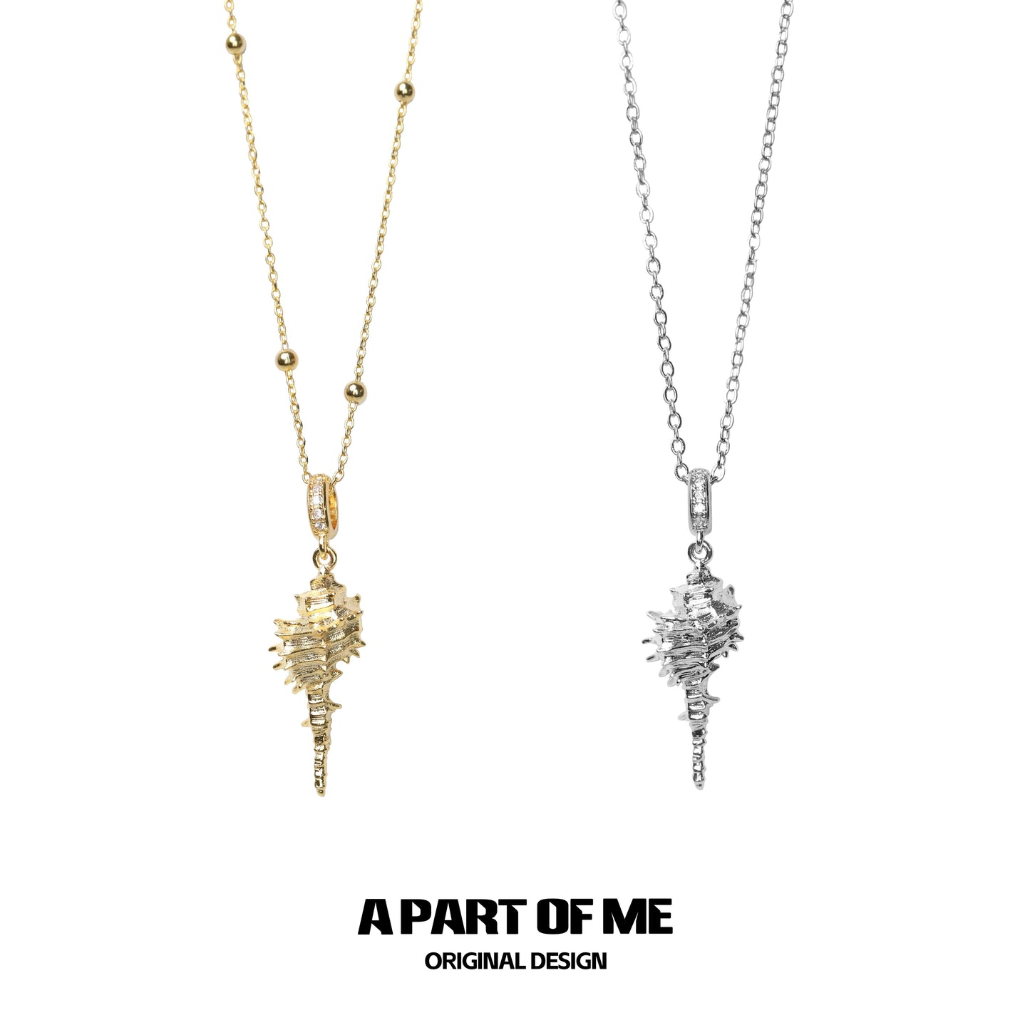 Golden Conch Pendant Necklace