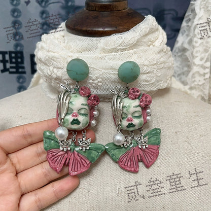 Earrings & Ear Cuffs-Ersan Tongsheng Original Handmade Niche Butterfly Earrings Personality Cute Sweet Hot Cool Earrings Earrings Gift