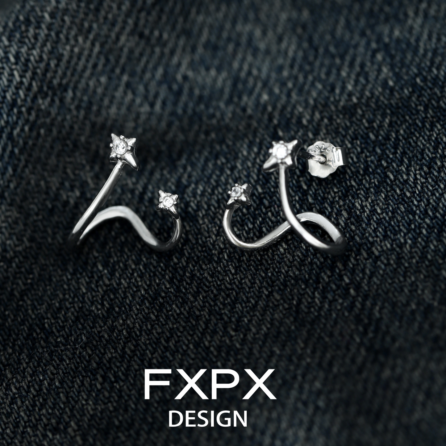 Meteor Track Silver Earrings