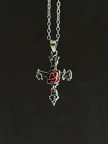 "Thorns Rose" Cross Necklace