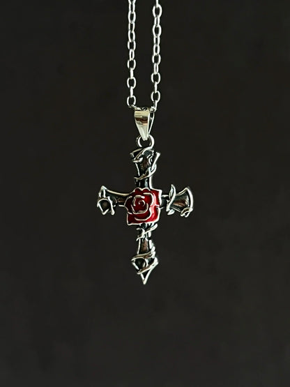"Thorns Rose" Cross Necklace