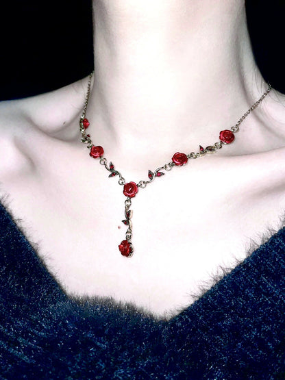 "Dark Night Red Rose" Bracelet