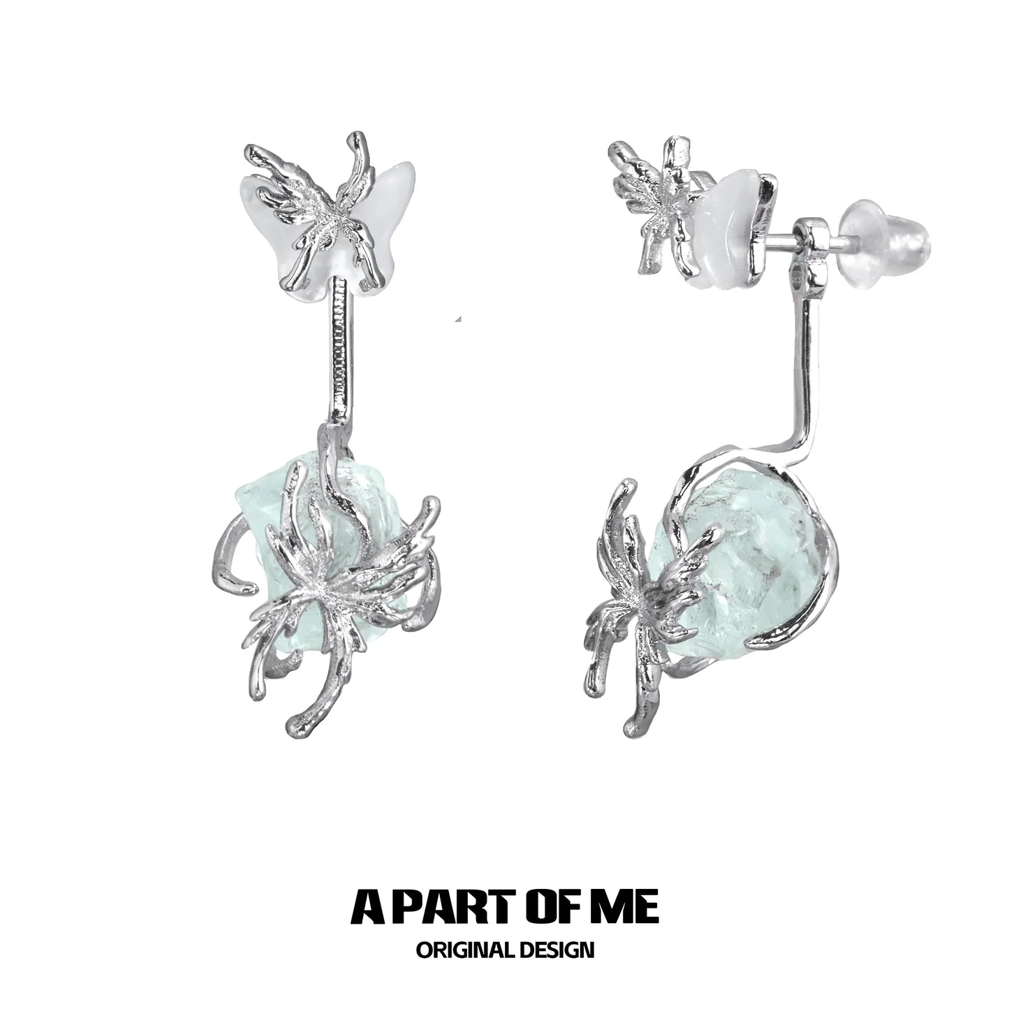 Misty Mint Butterfly Earrings