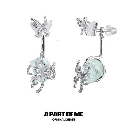 Misty Mint Butterfly Earrings