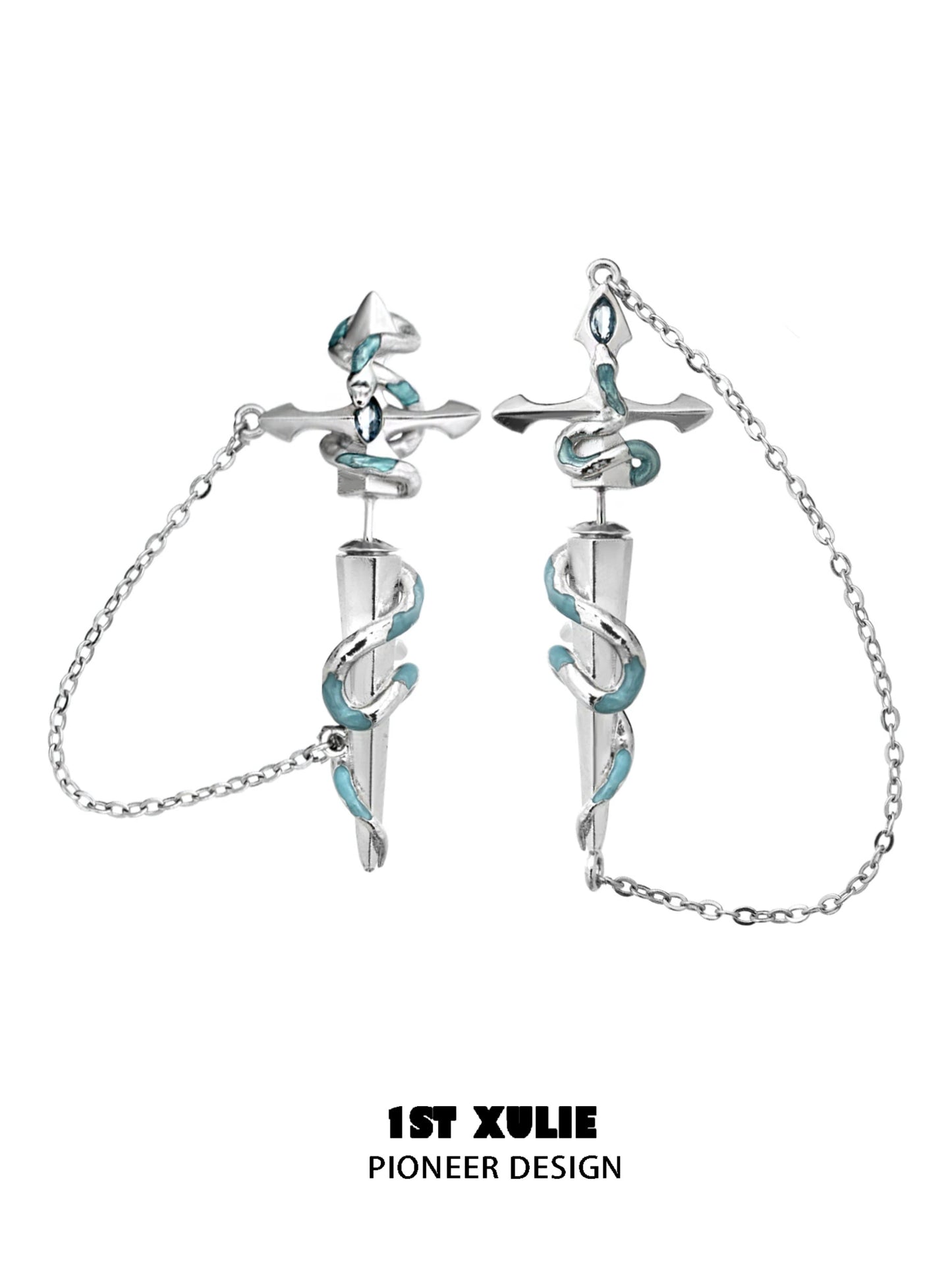 Frozen Snake Chain Piercing Earrings