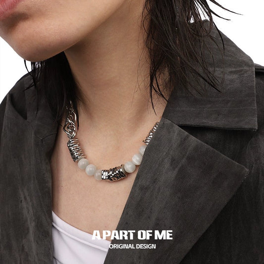 Rebel Pearl Punk Necklace