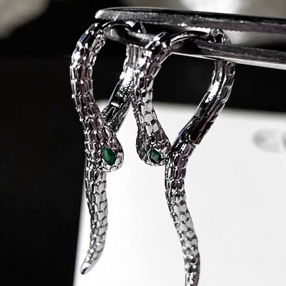 "Green-Eyed Snake" Earrings