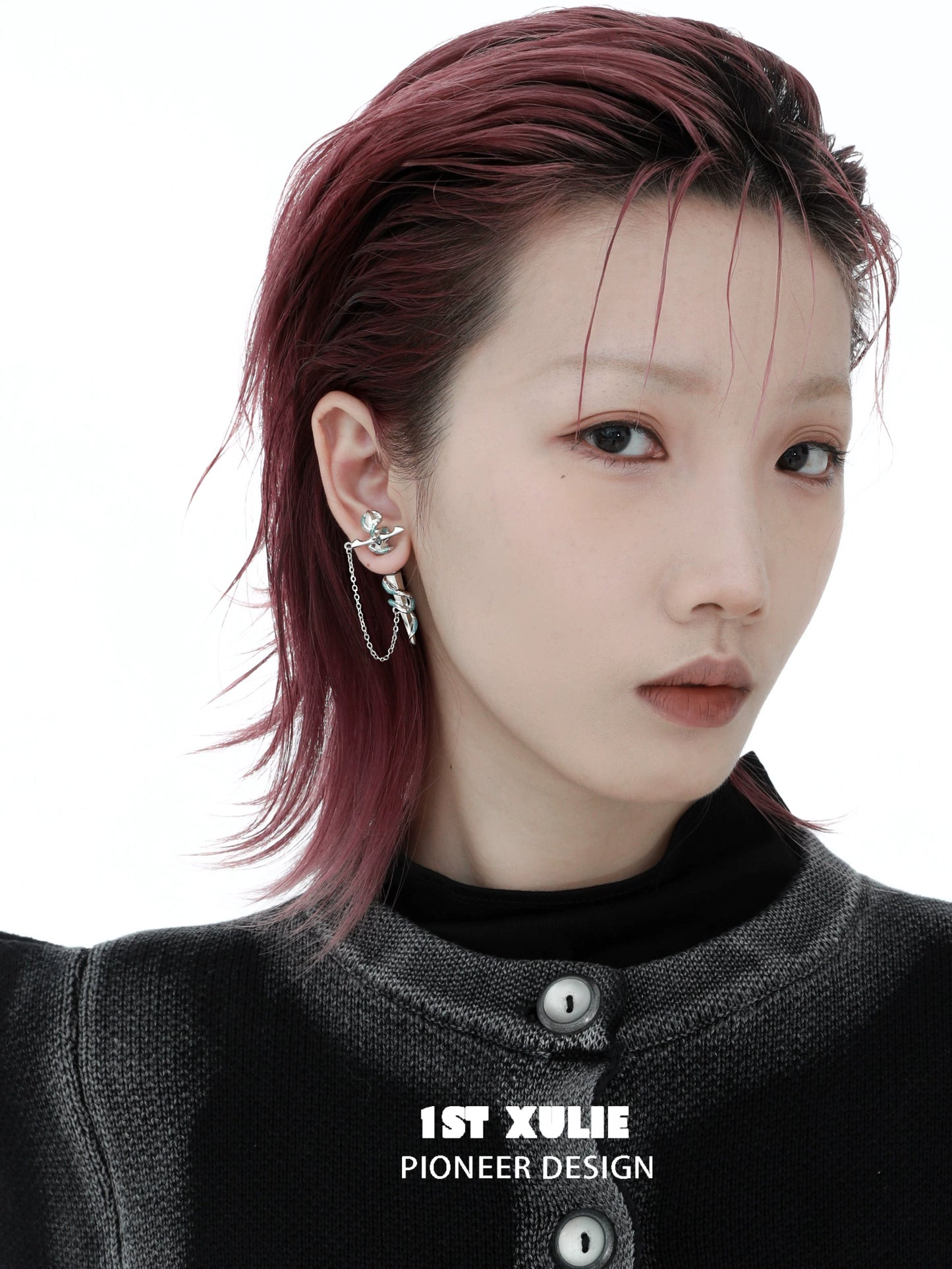 Frozen Snake Chain Piercing Earrings