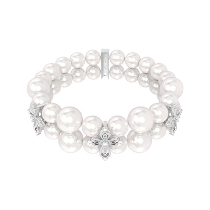 Vintage Cross Pearl Bracelet