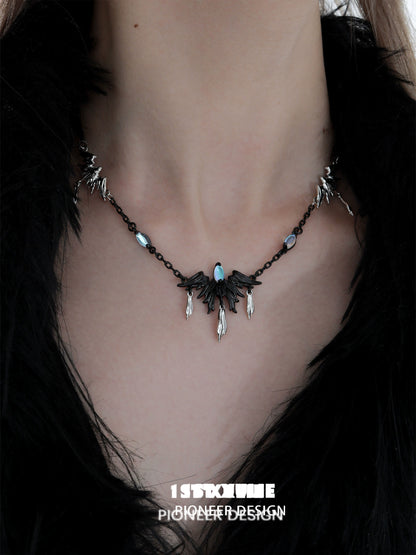 Y2K Magic Wings Feather Necklace