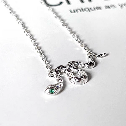 "Silver Snake" Collarbone Necklace