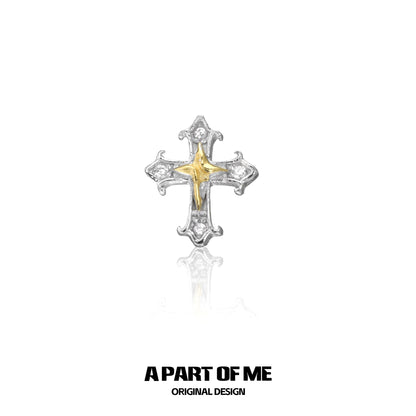 Diamond-set Cross Earrings