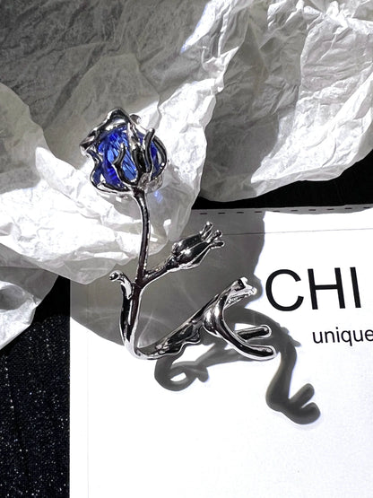 "Miracle Blue Rose" Vine Ring
