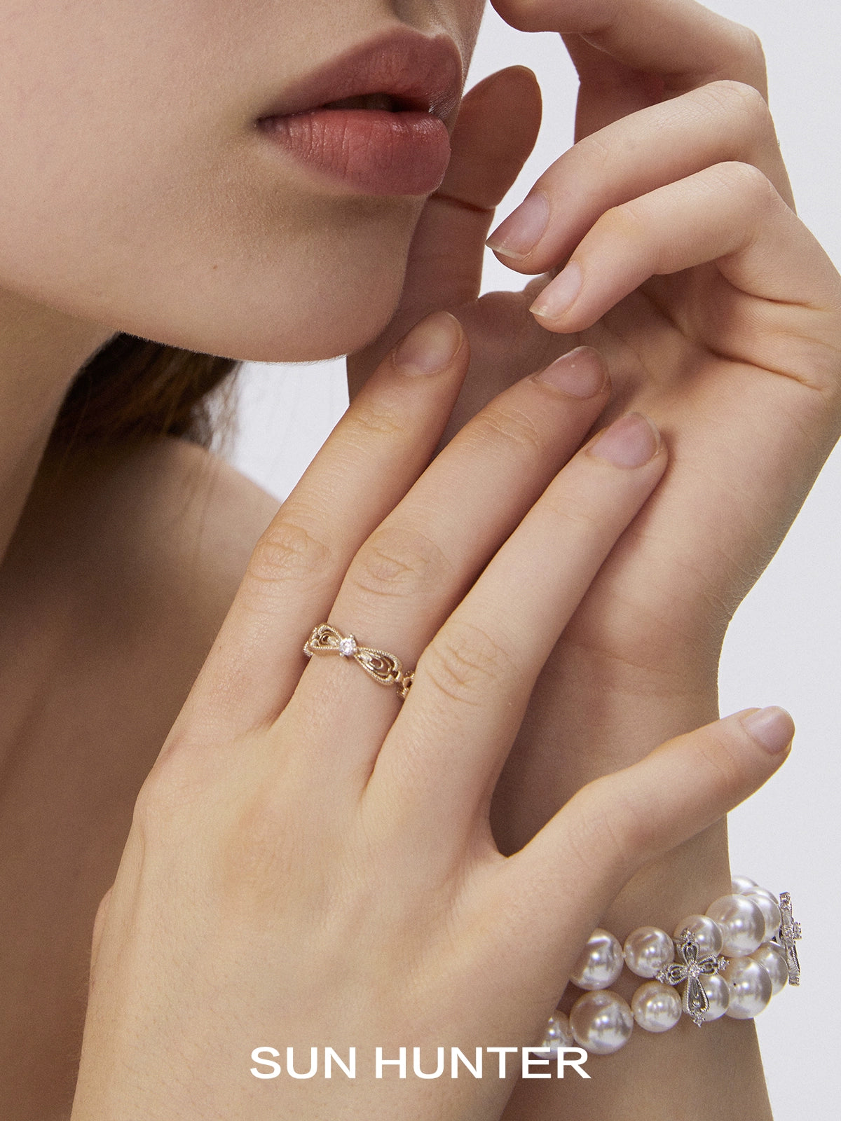 Lace Shimmer Love Ring