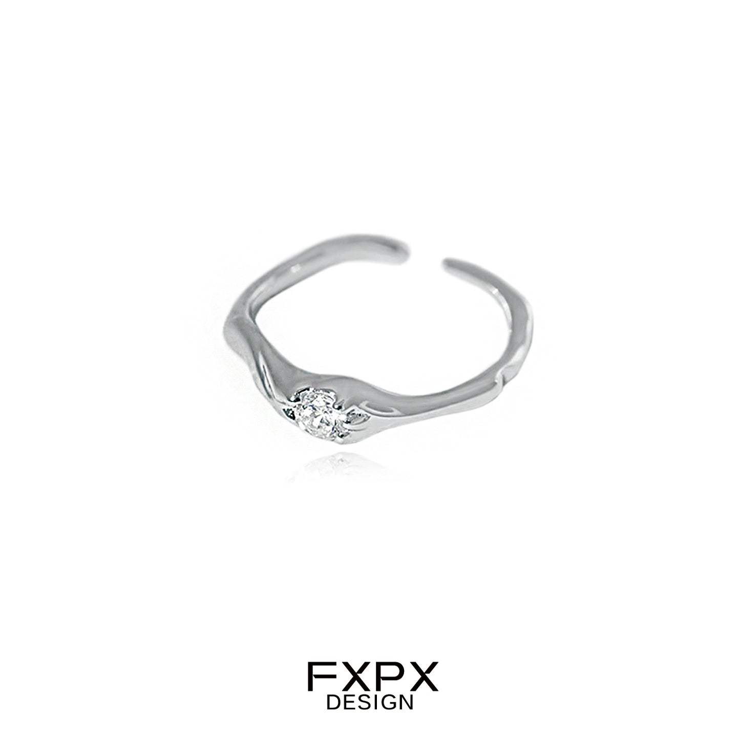Graceful White Zircon Ring