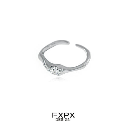 Graceful White Zircon Ring