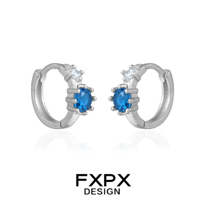 Frosted Blue Zircon Earrings