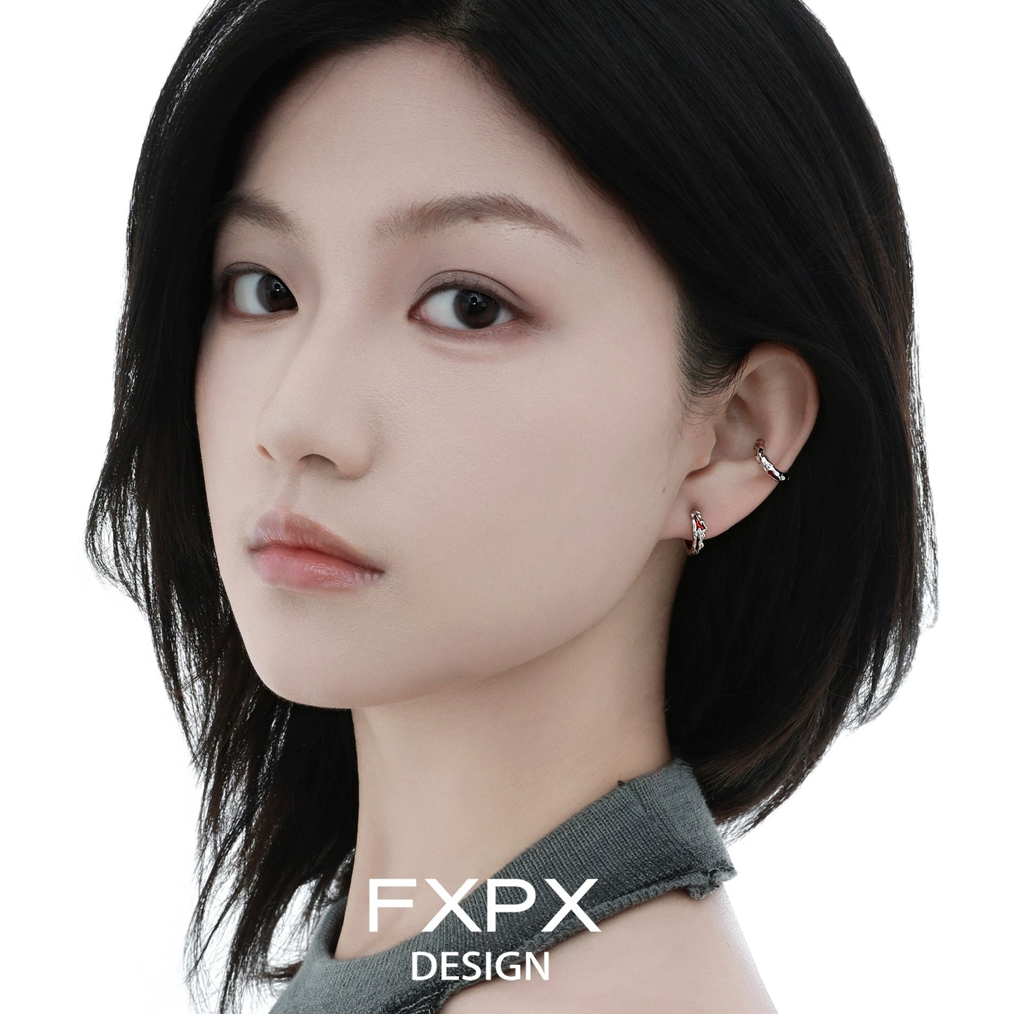 Y2K Scarlet Veil Stud Earrings
