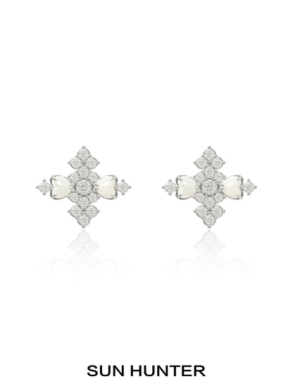 Fritillary Cross Vintage Earrings