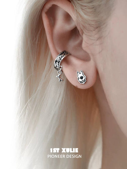 Y2K Happy Puppy Chain Earrings