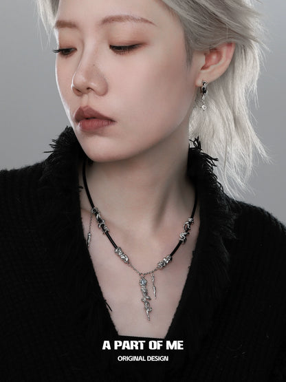 Leather Wrapped Snake Necklace