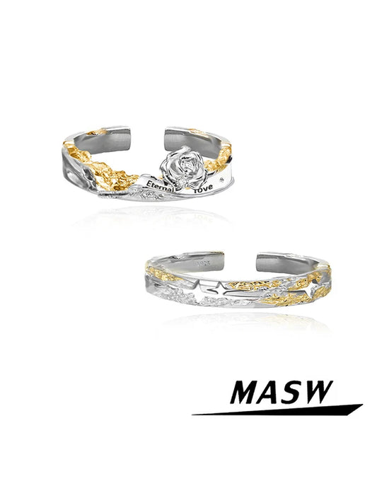 Gilded Rose & Star Ring