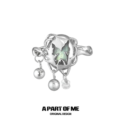 Cocoon Butterfly Silver Ring