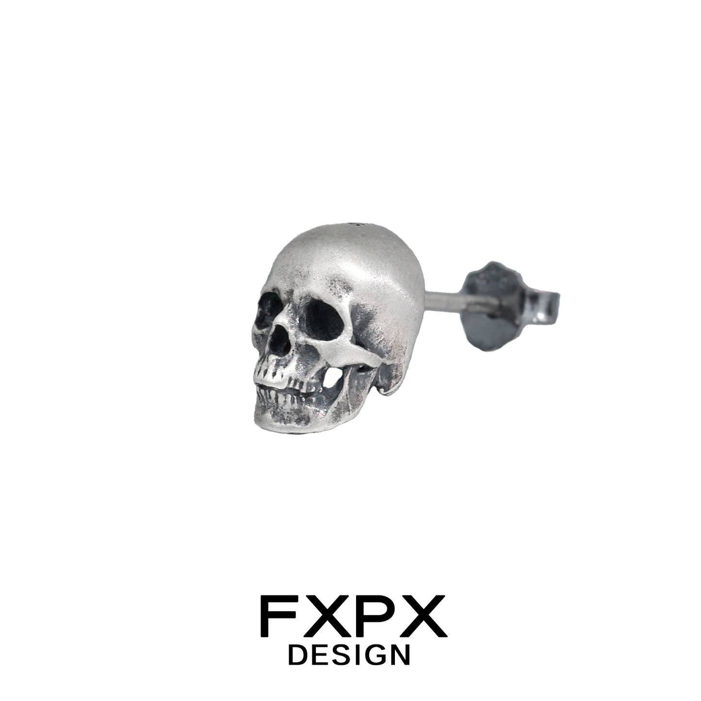 Gothic Daek Skull Silver Earrings