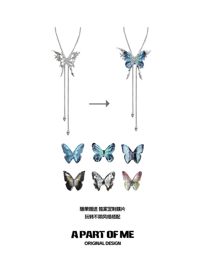 Colored Butterfly Replaceable Necklace