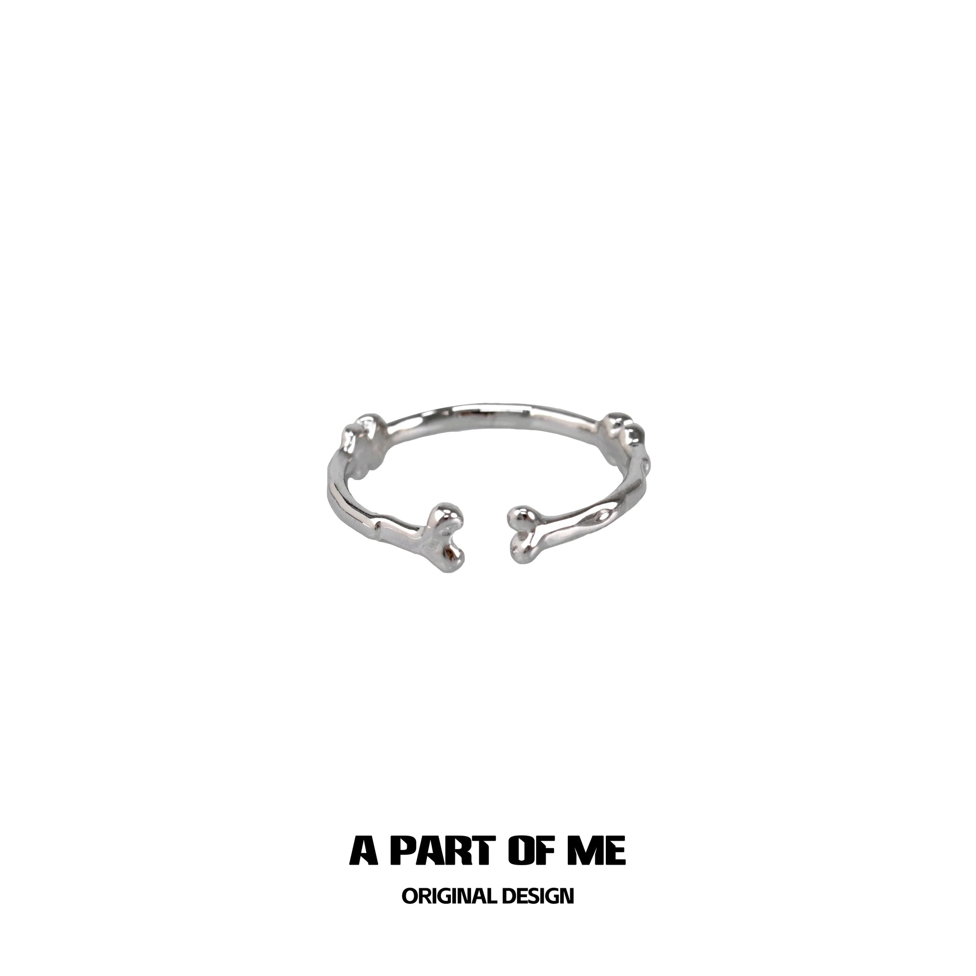 Abstract bone silver ring by A PART OF ME featuring a unique bone-inspired design