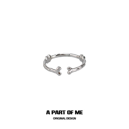 Abstract bone silver ring by A PART OF ME featuring a unique bone-inspired design