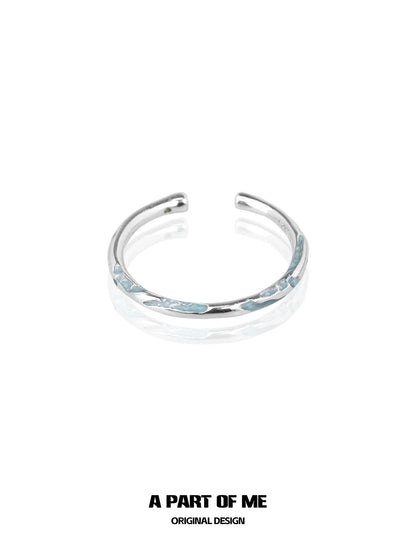 A PART OF ME Blue Minimalist Ring with Sleek Design and Subtle Texture for Everyday Wear