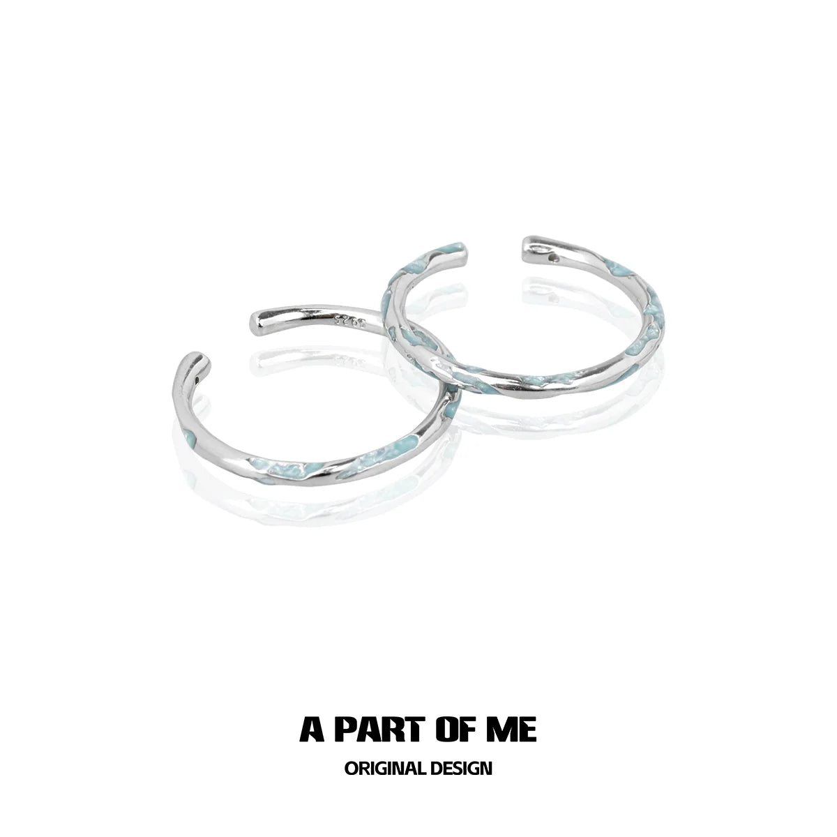 A PART OF ME Blue Minimalist Ring with a Sleek Design and Silver Finish