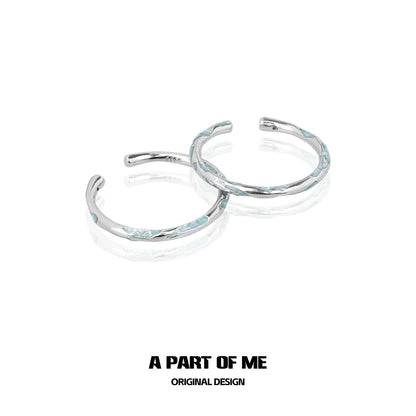 A PART OF ME Blue Minimalist Ring with a Sleek Design and Silver Finish