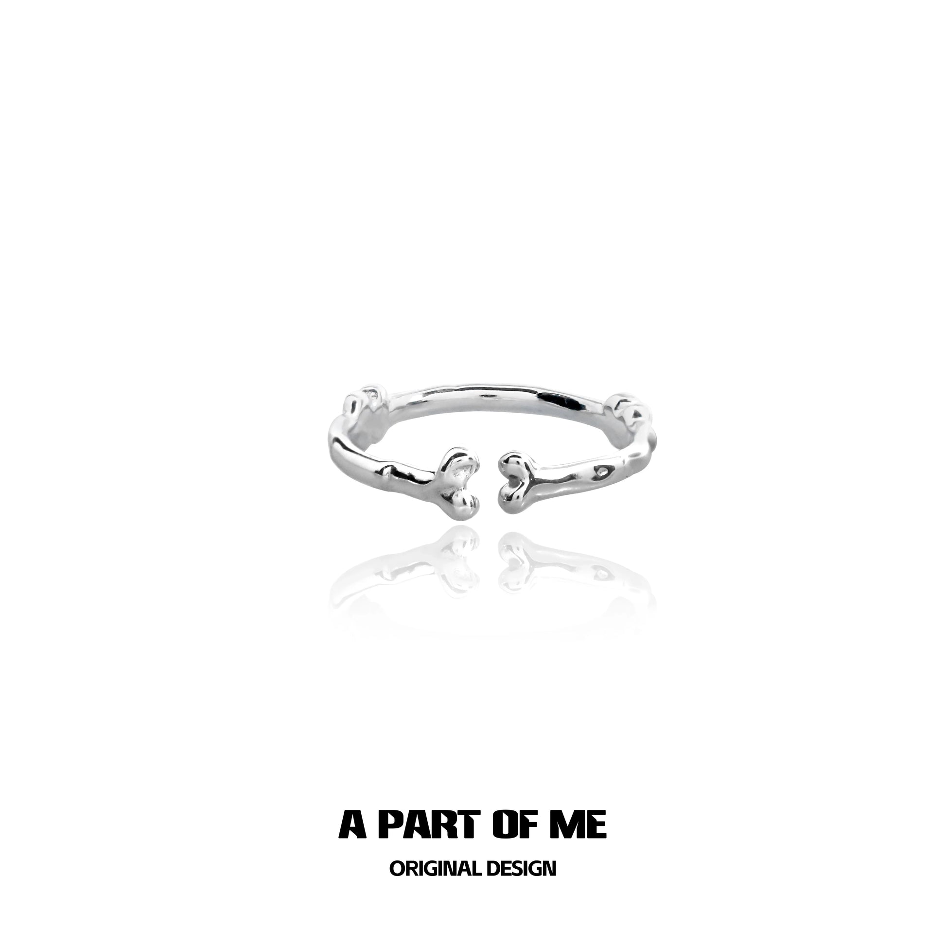 Silver bone ring gothic jewelry with an original design from A PART OF ME