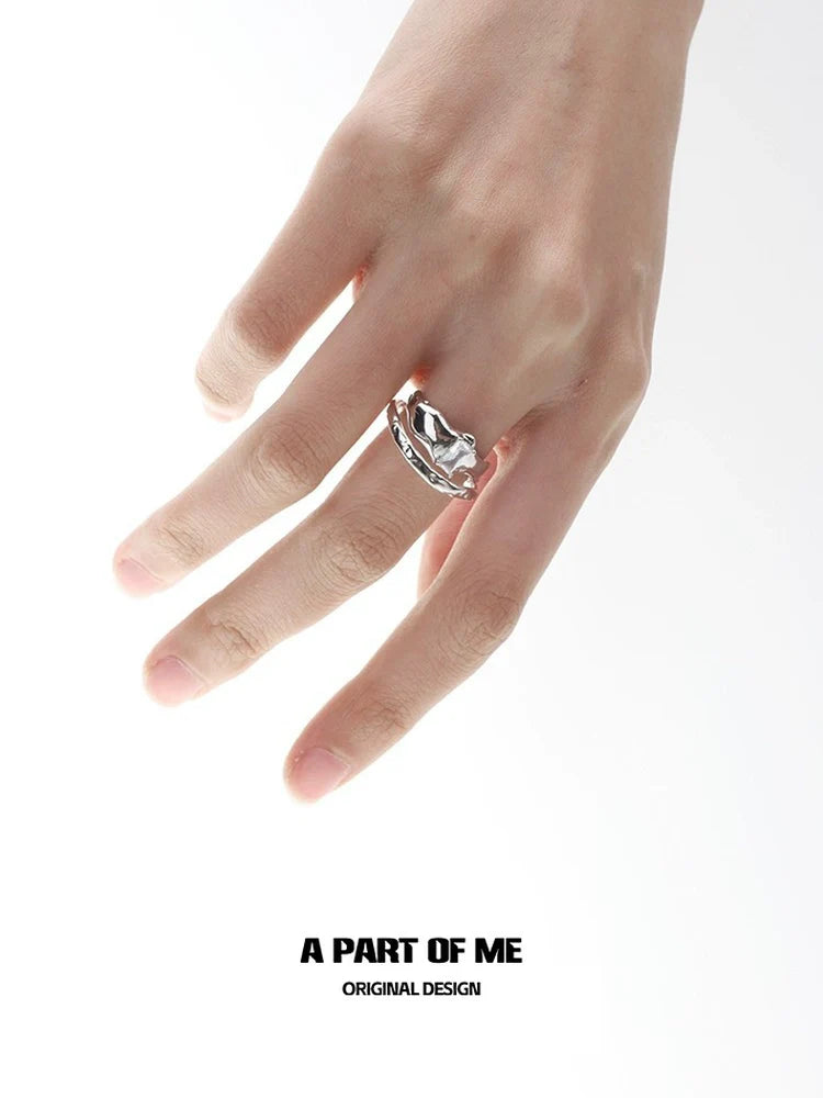 Stylish A PART OF ME clear quartz ring on a hand showcasing its unique design and shine