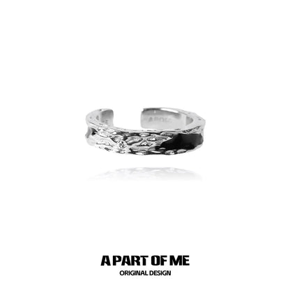 A PART OF ME Dark Hills Ring featuring a textured silver design, elegant and unique for stylish accessories