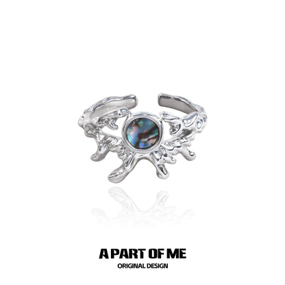 A Part of Me deep sea jellyfish ring in silver with a colorful gemstone for a unique accessory