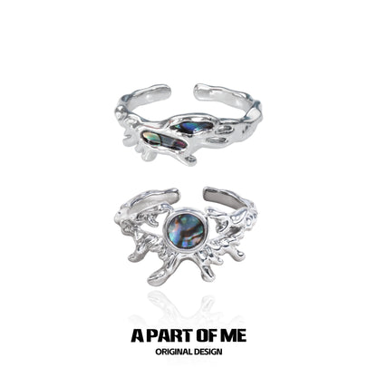 Silver A PART OF ME deep sea jellyfish ring with iridescent detail for ocean lovers