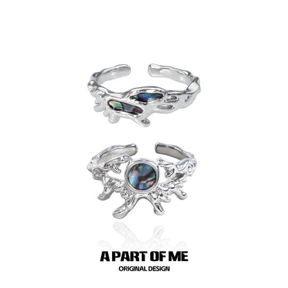 Sterling silver deep sea jellyfish ring featuring a colorful gemstone for a unique ocean-inspired accessory