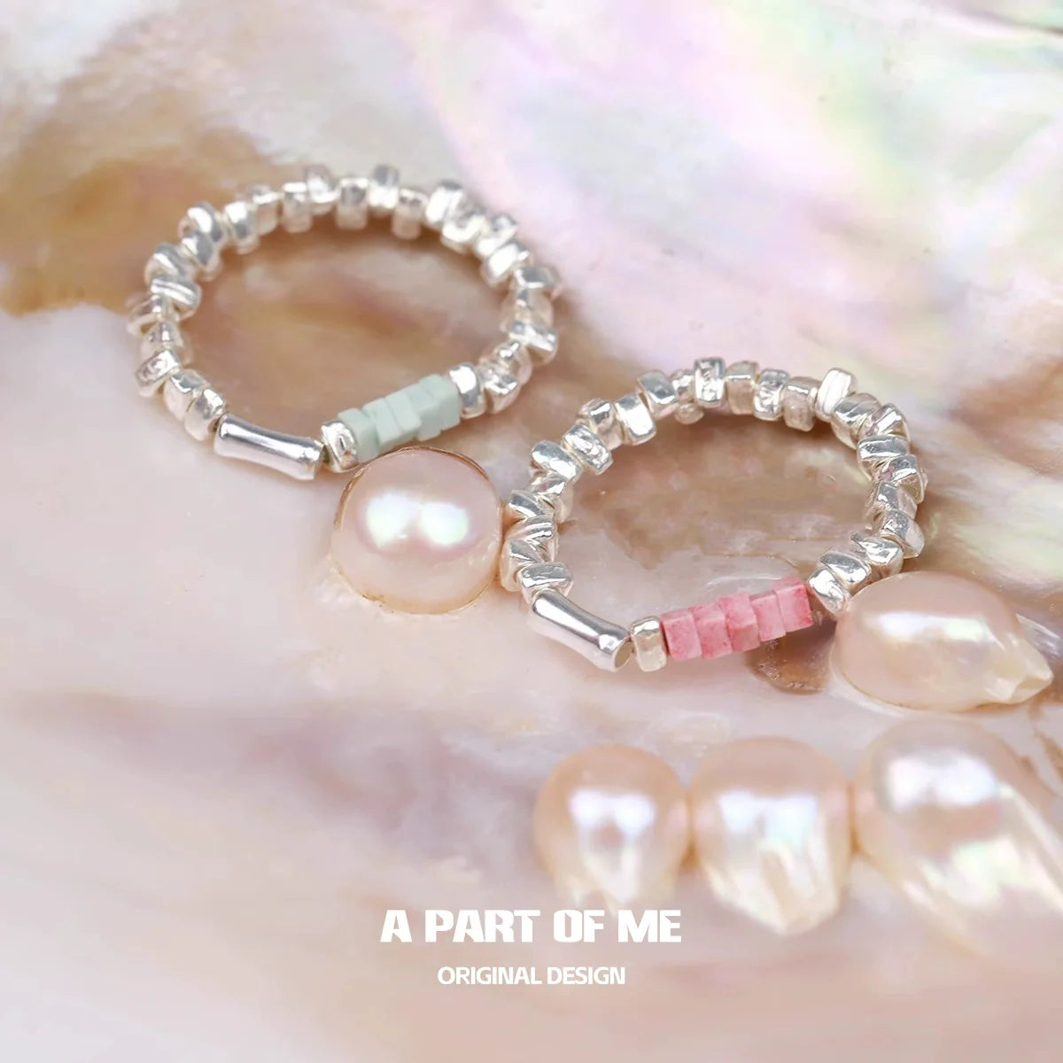Dopamine ring set featuring colorful beads, designed for stylish and meaningful jewelry wear
