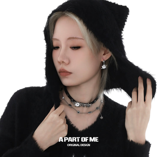Kitten ghost leather choker from A PART OF ME for fashionable and unique style
