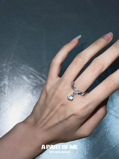 A PART OF ME Mercury Planet Ring with a Celestial Design on a Silver Band, Perfect for Stylish Accessories