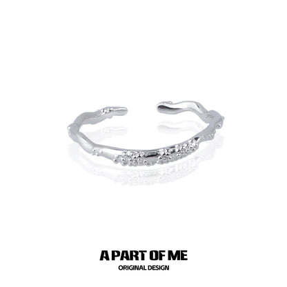 Minimalist lunar texture ring by A PART OF ME with a unique design and polished finish