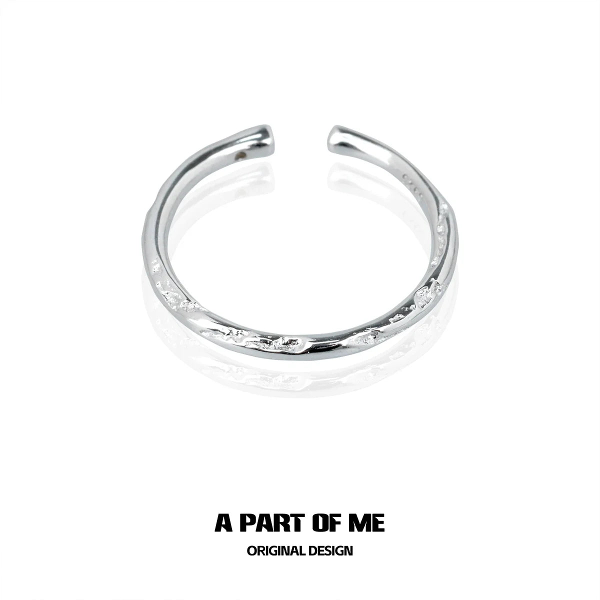 Stylish A PART OF ME minimalist stack rings in silver featuring a sleek, modern design.