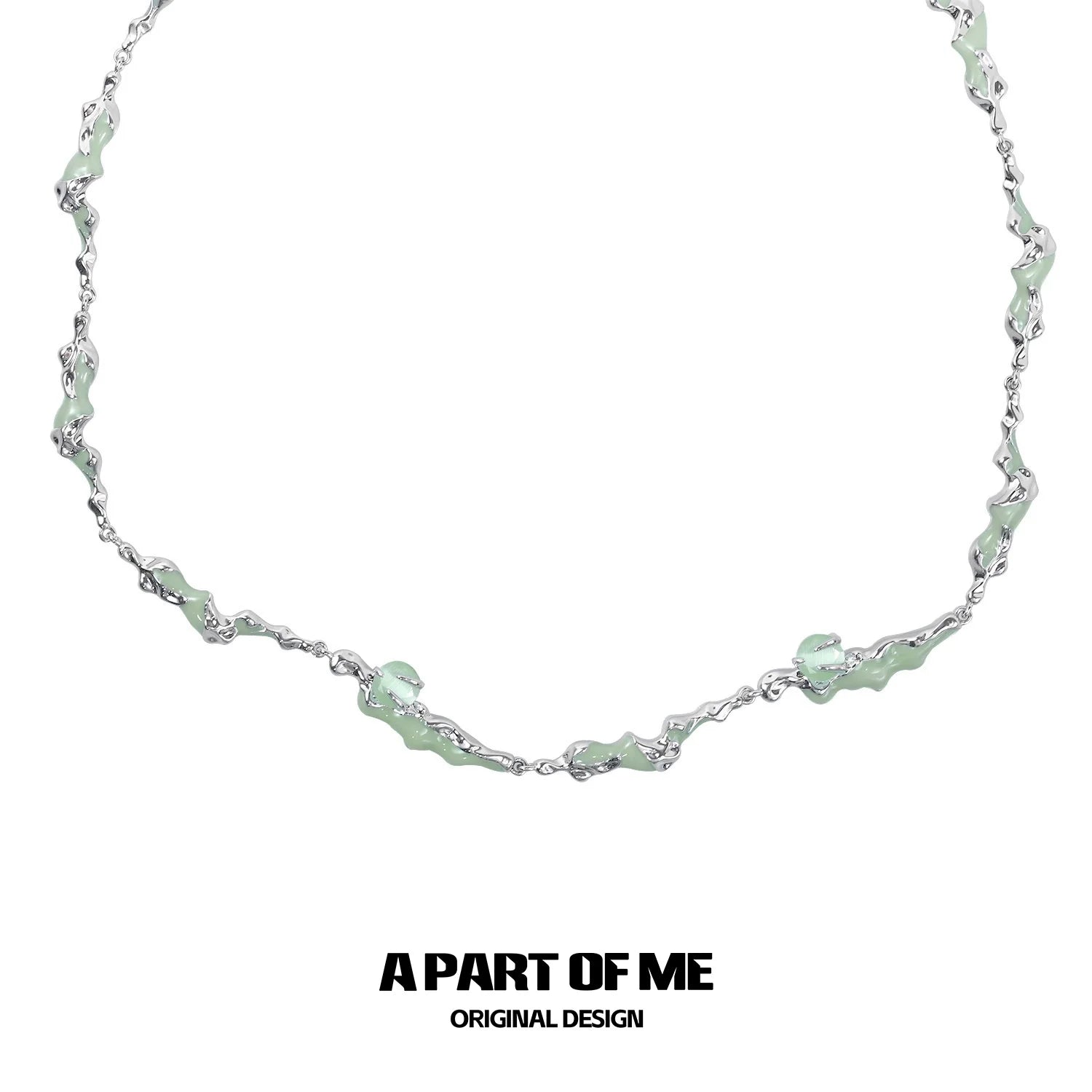 A PART OF ME Opal Anchor Necklace with Unique Shimmering Design and Adjustable Chain