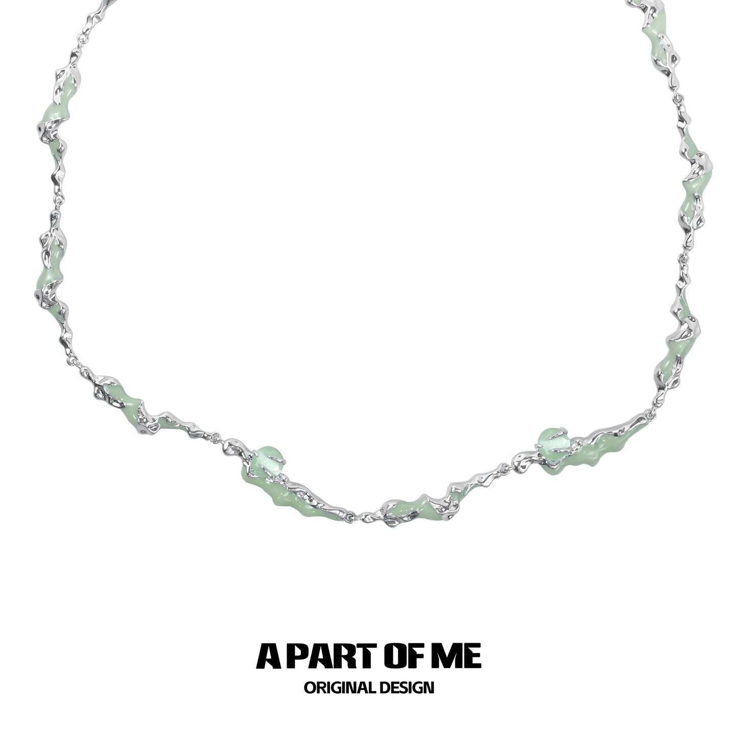 A PART OF ME opal anchor necklace featuring a unique wavy design with delicate detailing