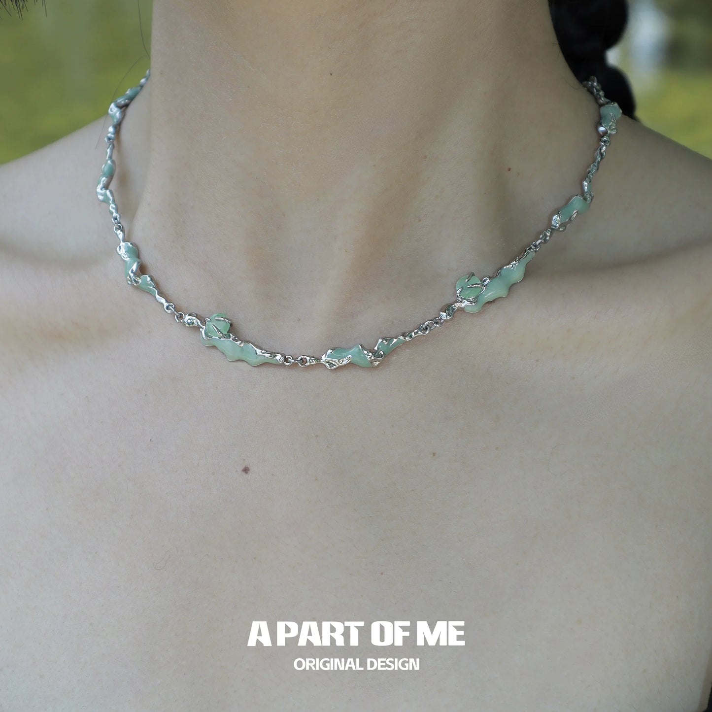Opal anchor necklace designed by A PART OF ME with unique charm elements in a delicate silver chain