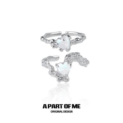 A PART OF ME Opal Heart Ring featuring a unique design with shimmering opal stones