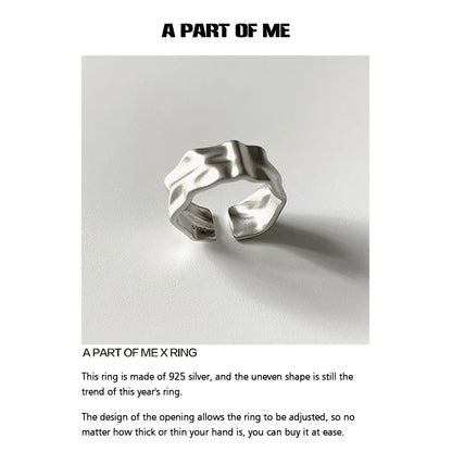 A PART OF ME orchid texture punk ring in 925 silver with an adjustable design for a perfect fit